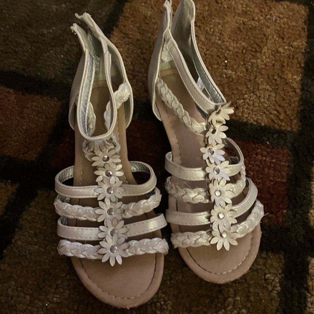 slightly worn size one flats.